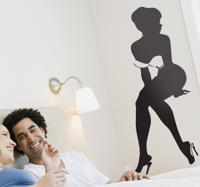 Sexy Muursticker Silhouet Vrouw