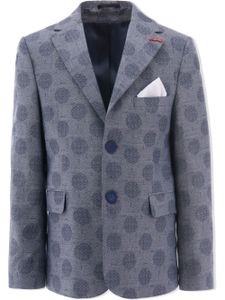 Moustache blazer en coton à pois - Bleu