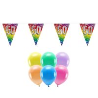 Boland Party 50e jaar verjaardag feest versieringen - Ballonnen en vlaggetjes - thumbnail