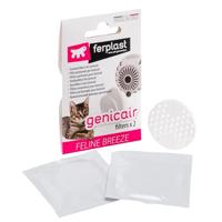 Ferplast Vervangfilter voor GENICAIR Elektronische Kattenbak, Vervanging met 2 Gragranza Feline Breeze Filters