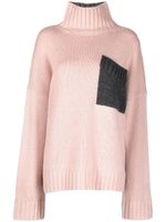 JW Anderson pull bicolore à col roulé - Rose