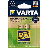 Varta Recycled AA 2100mAh Nikkel-Metaalhydride (NiMH) 2100mAh 1.2V oplaadbare batterij/accu - thumbnail