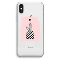 Zwart-wit cactus: iPhone XS Max Transparant Hoesje