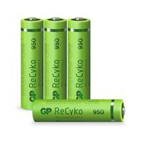 GP ReCyko oplaadbare AAA-batterijen - 4 stuks 950mAh - thumbnail