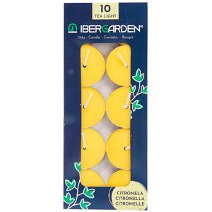 Ibergarden Citronella waxinelichtjes - kaarsjes - 6 branduren - 10x stuks