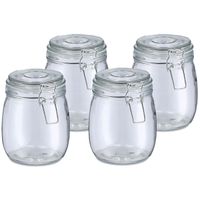 Weckpot/inmaakpot Alfie - 4x - 750 ml - glas - beugelsluiting - D11 x H14 cm - thumbnail