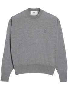 AMI Paris pull en laine à logo - Gris