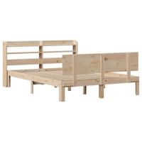 vidaXL Bedframe met hoofdbord massief grenenhout 120x200 cm