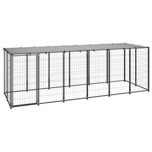 Hondenkennel 330x110x110 cm staal zwart