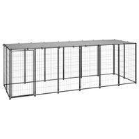 Hondenkennel 330x110x110 cm staal zwart - thumbnail