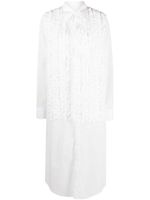 Christopher John Rogers robe-chemise volantée à coupe longue - Blanc