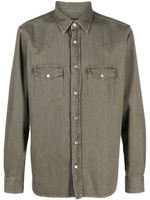 TOM FORD pointed-collar press-stud denim shirt - Vert - thumbnail