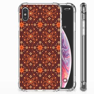 Apple iPhone Xs Max Doorzichtige Silicone Hoesje Batik Brown