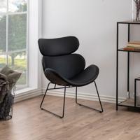 Bendt Fauteuil Ida zwart onderstel, PU zwart - Zwart PU