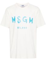 MSGM t-shirt en coton à logo imprimé - Tons neutres - thumbnail