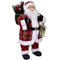 Kerstman pop Albert - H80 cm - rood - staand - kerst beeld -decoratie figuur