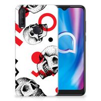 Silicone Back Case Alcatel 1S (2020) Skull Red