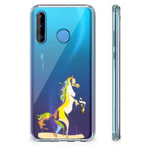 Huawei P30 Lite Stevig Bumper Hoesje Horse Color