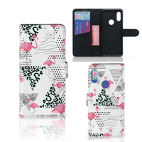 Xiaomi Redmi 7 Telefoonhoesje met Pasjes Flamingo Triangle
