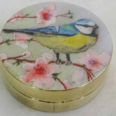 Messing Pillendoosje Pimpelmees Messing Pillendoosje Pimpelmees