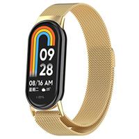 By Qubix - Milanese band - Goud - Compatible met Xiaomi Smart Band 8 & 9 - Compatible Xiaomi bandje