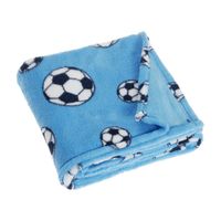 Playshoes fleece babydeken voetbal blauw Maat - thumbnail