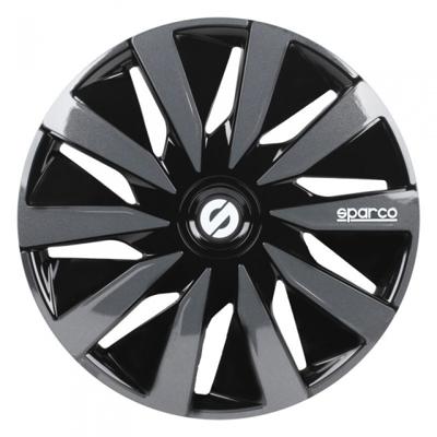 Sparco wieldoppen Lazio 16 inch ABS zwart/grijs set van 4 S Sparco wieldoppen Lazio 16 inch ABS zwart/grijs set van 4 S