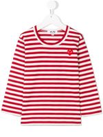 Comme Des Garçons Play Kids top rayé - Rouge