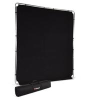 Manfrotto EzyFrame Fotografie/Video Grootformaat Opvouwbare Achtergrond Kit - 2 x 2,3 m - Zwart - Snel Montage Aluminium Frame - Wordt geleverd met een stevige draagtas - Ultra-Draagbaar - LL LB7952