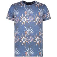 Cars T-shirt Lerry met bladprint blauw/multicolor