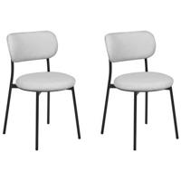 Beliani - CASEY - Eetkamerstoelen set van 2 - Grijs - Polyester - thumbnail