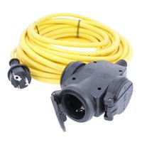 as - Schwabe 61456 3-fach Vollgummi-Verteilersteckdose, 10 m K35 AT-N07V3V3-F 3G1.5, IP44 Aussenbereich