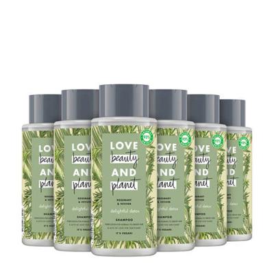 Love Beauty and Planet Rosemary & Vetiver Delightful Detox shampoo - 6 x 400 ml