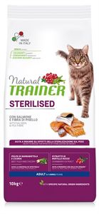 NATURAL TRAINER CAT STERILISED SALMON 10 KG