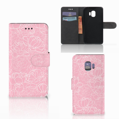 Samsung Galaxy J2 Pro 2018 Hoesje White Flowers