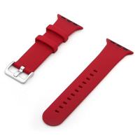 By Qubix - Rubberen sportbandje met gesp - Rood - Compatible met Apple Watch 38mm / 40mm / 41mm / 42mm - Compatible Apple watch bandjes