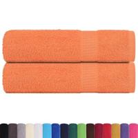 vidaXL Badhanddoeken 2 st 100x150 cm 360 g/m² 100% katoen oranje, badhanddoek, zwemhanddoek, hamam handdoek, badlaken, sauna handdoek, sporthanddoek