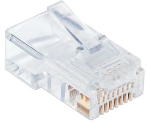 Intellinet 790512 Intellinet verpakking van 100 stuks Cat5e modulaire RJ45-stekkers Pro Line UTP 3-voudige klem voor massieve draad 100 stekkers in pot 50 μ