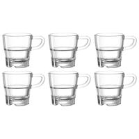 LEONARDO HOME Senso 024012 Espressokopje, espressobeker met handvat, vaatwasmachinebestendige espressoglazen, set van 6, 70 ml