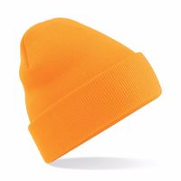 Basic winter muts fluor oranje