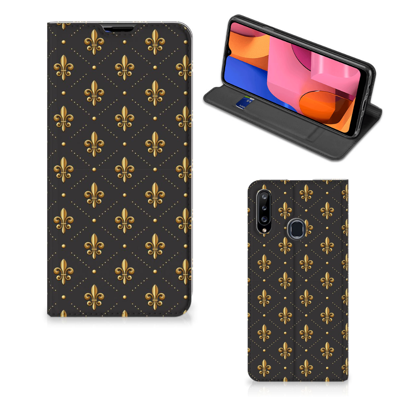 Samsung Galaxy A20s Hoesje met Magneet Franse Lelie Samsung Galaxy A20s Hoesje met Magneet Franse Lelie