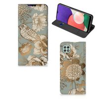 Smart Cover voor Samsung Galaxy A22 5G Vintage Bird Flowers