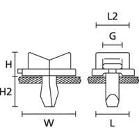 HellermannTyton TY5K3-PA66HS-NA Bevestigingssokkel Insteekbaar 152-11309 Bundel-Ø (bereik) 9.30 mm (max) Met wigmof, Hittebestendig Natuur 1 stuk(s)