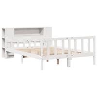 vidaXL Bed met boekenkast zonder matras grenenhout wit 150x200 cm, bed, slaapkamermeubel, bed met opbergruimte, tweepersoonsbed, houten bed, bedbodem