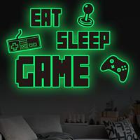 Muursticker - Eet Slaap Spel / Gaming-controller / Gloed in het donker