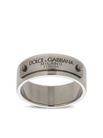 Dolce & Gabbana bague à plaque logo - Argent - thumbnail