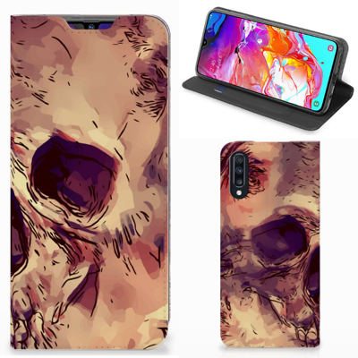 Mobiel BookCase Samsung Galaxy A70 Skullhead