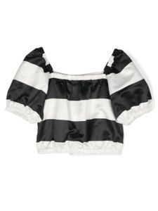 TWINSET Kids blouse crop à rayures - Noir