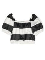 TWINSET Kids blouse crop à rayures - Noir - thumbnail