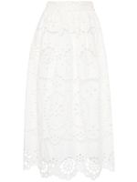 ZIMMERMANN jupe mi-longue Lexi à broderies - Blanc